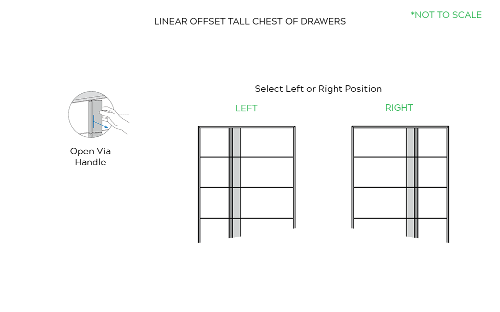 Linear Offset Tall Chest of Drawers